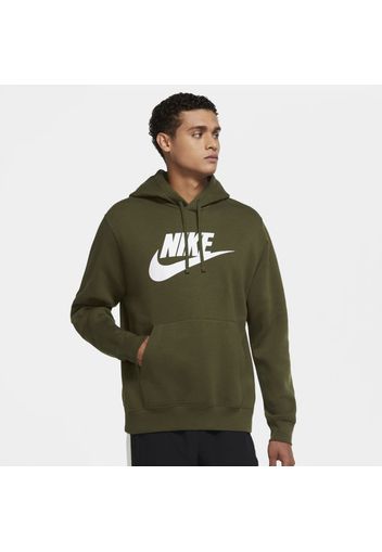 Felpa pullover con cappuccio e grafica Nike Sportswear Club Fleece - Uomo - Verde