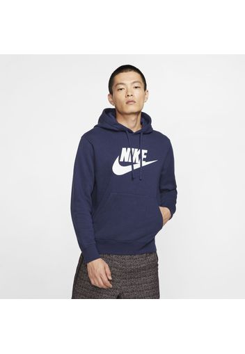 Felpa pullover con cappuccio e grafica Nike Sportswear Club Fleece - Uomo - Blu