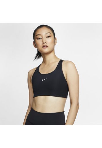 Bra con imbottitura in pezzo unico a sostegno medio Nike Swoosh - Donna - Nero