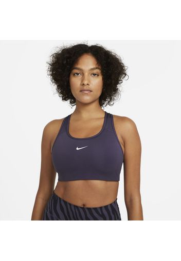 Bra con imbottitura in pezzo unico a sostegno medio Nike Swoosh - Donna - Viola