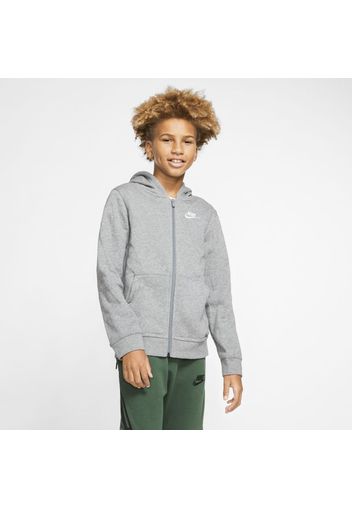 Felpa con cappuccio e zip a tutta lunghezza Nike Sportswear Club - Ragazzi - Grigio