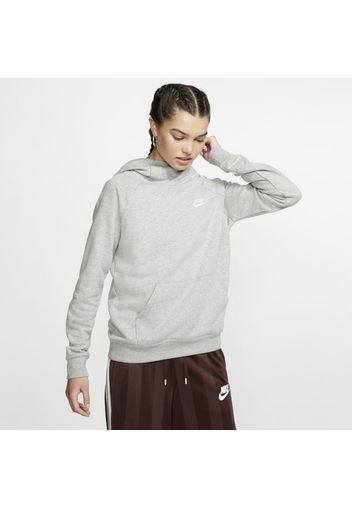 Felpa pullover in fleece con cappuccio e collo a imbuto Nike Sportswear Essential - Donna - Grigio