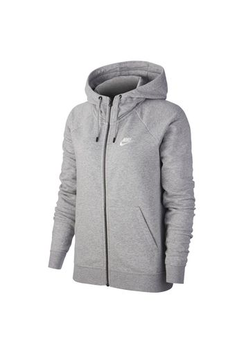 Felpa in fleece con cappuccio e zip a tutta lunghezza Nike Sportswear Essential - Donna - Grigio