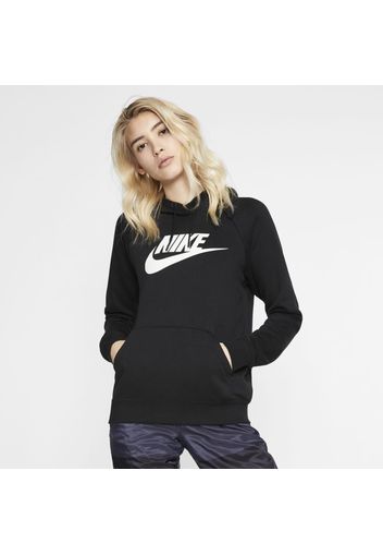 Felpa pullover in fleece con cappuccio Nike Sportswear Essential - Donna - Nero