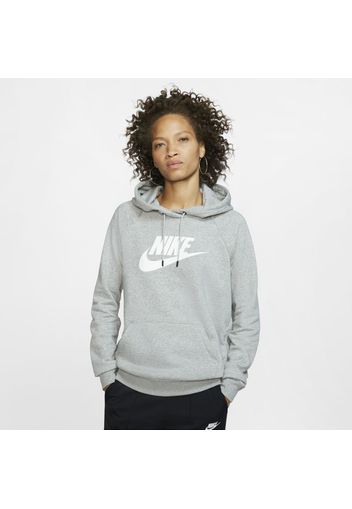 Felpa pullover in fleece con cappuccio Nike Sportswear Essential - Donna - Grigio