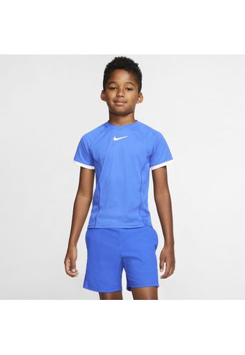 Maglia da tennis a manica corta NikeCourt Dri-FIT - Bambino/Ragazzo - Blu