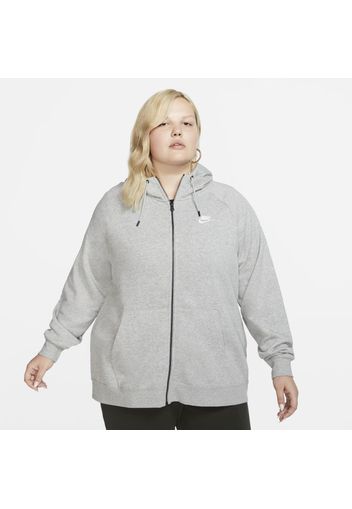 Nike Plus Size - Felpa con cappuccio e zip a tutta lunghezza Sportswear Essential - Donna - Grigio