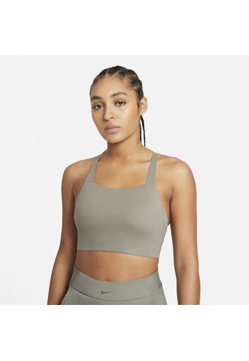 Bra Longline con imbottitura e sostegno medio Nike Swoosh Luxe - Donna - Verde