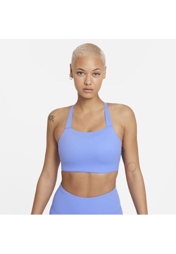 Bra Longline con imbottitura e sostegno medio Nike Swoosh Luxe - Donna - Blu