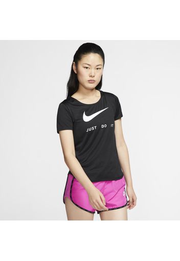 Top da running a manica corta Nike - Donna - Nero