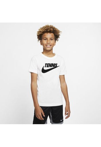 T-shirt da tennis con grafica NikeCourt Dri-FIT - Bambino/Ragazzo - Bianco