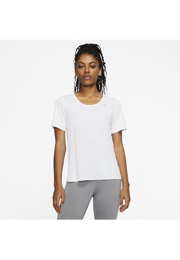 Top da running a manica corta Nike City Sleek - Donna - Bianco