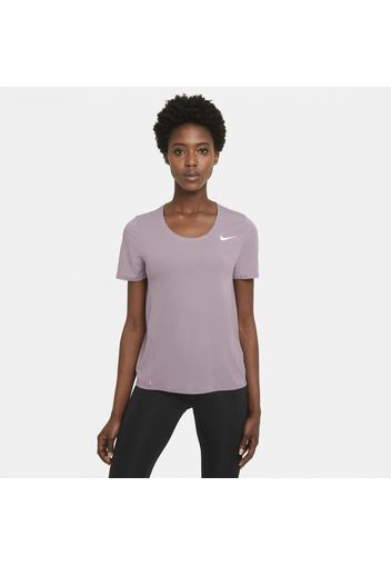 Top da running a manica corta Nike City Sleek - Donna - Viola