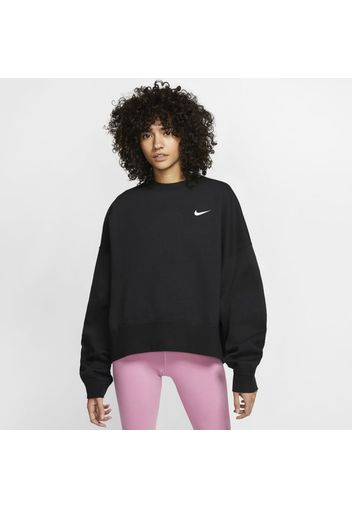 Maglia a girocollo in fleece Nike Sportswear Essential - Donna - Nero