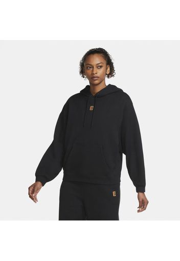 Felpa da tennis con cappuccio in fleece NikeCourt - Donna - Nero