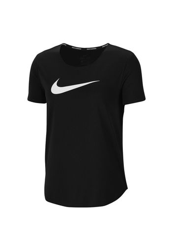 Top da running a manica corta Nike Swoosh Run - Donna - Nero