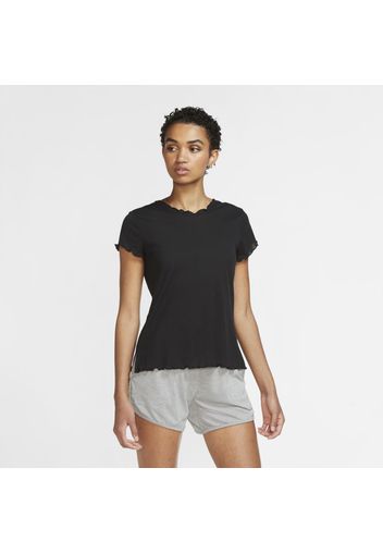 Top a manica corta Nike Yoga - Donna - Nero