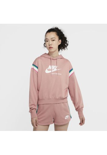 Felpa pullover con cappuccio Nike Sportswear Heritage - Donna - Rosa