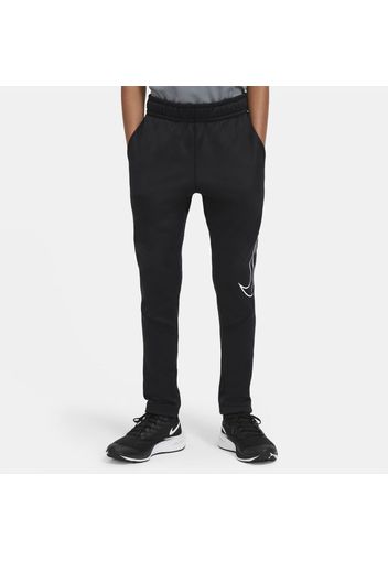 Pantaloni da training affusolati con grafica Nike Therma - Ragazzo - Nero