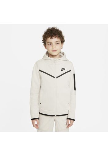 Felpa con cappuccio e zip a tutta lunghezza Nike Sportswear Tech Fleece - Ragazzo - Grigio