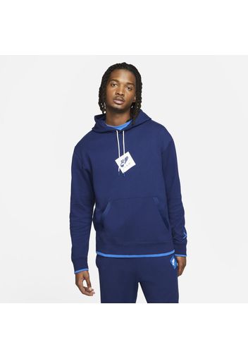 Felpa pullover in fleece con cappuccio e stampa Jordan Jumpman Classics - Uomo - Blu