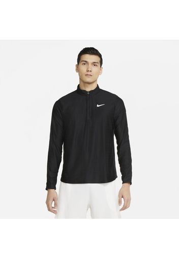 Maglia da tennis con zip a metà lunghezza NikeCourt Dri-FIT Advantage - Uomo - Nero