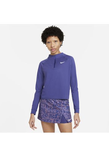 Maglia da tennis a manica lunga con zip a metà lunghezza NikeCourt Dri-FIT Victory - Donna - Viola