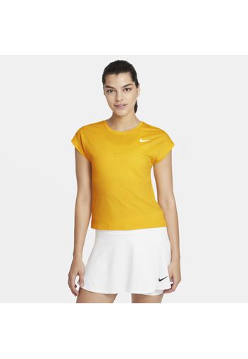 Top da tennis a manica corta NikeCourt Dri-FIT Victory - Donna - Marrone