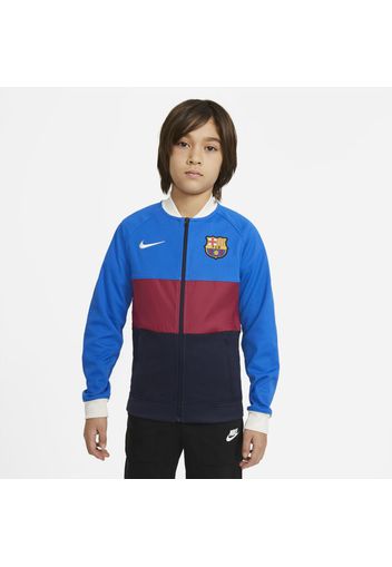 Track jacket da calcio con zip a tutta lunghezza FC Barcelona - Ragazzi - Blu