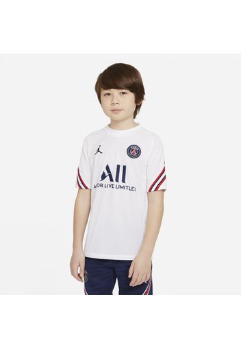 Maglia da calcio a manica corta Paris Saint-Germain Strike per ragazzi - Home - Bianco