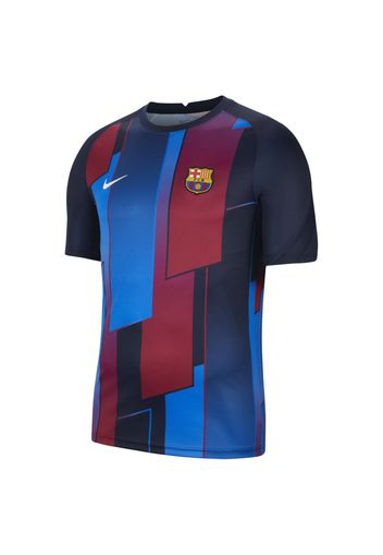 Maglia da calcio pre-partita a manica corta FC Barcelona - Uomo - Blu