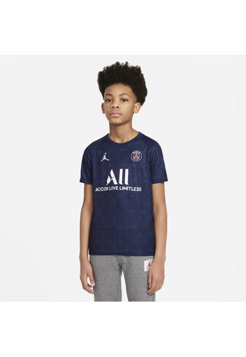 Maglia da calcio pre-partita a manica corta Paris Saint-Germain per ragazzi - Home - Blu