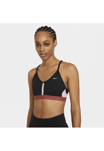 Bra imbottito a sostegno leggero con scollo a V Nike Dri-FIT Indy - Donna - Nero