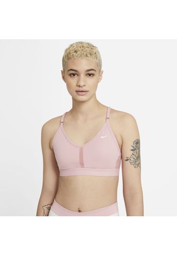 Bra imbottito a sostegno leggero con scollo a V Nike Dri-FIT Indy - Donna - Rosa