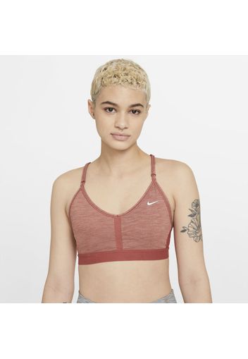 Bra imbottito a sostegno leggero con scollo a V Nike Dri-FIT Indy - Donna - Rosso