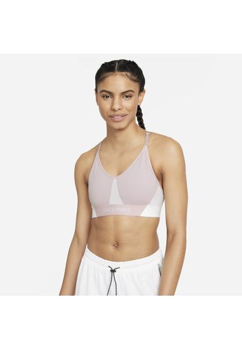 Bra imbottito a sostegno leggero con blocchi di colore Nike Pro Dri-FIT Indy - Donna - Viola