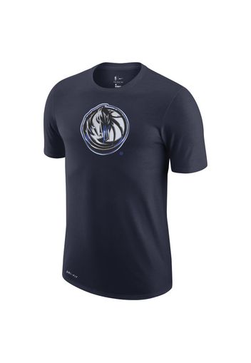 T-shirt con logo Dallas Mavericks Earned Edition Nike Dri-FIT NBA - Uomo - Blu