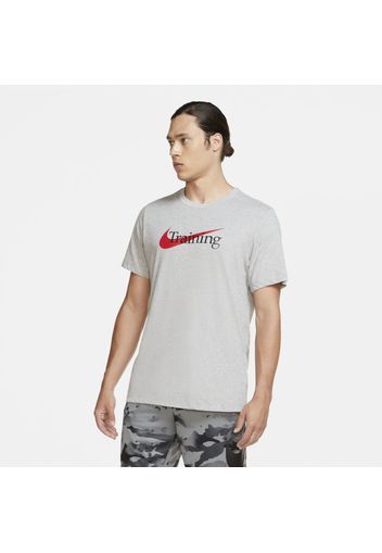 T-shirt da training con Swoosh Nike Dri-FIT - Uomo - Grigio