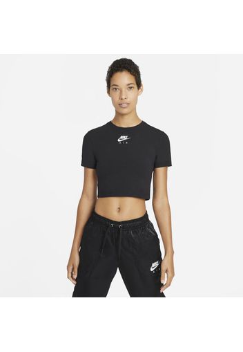 Top ridotto a manica corta Nike Air - Donna - Nero