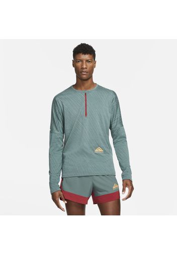 Maglia da trail running con zip a metà lunghezza Nike Dri-FIT - Uomo - Verde