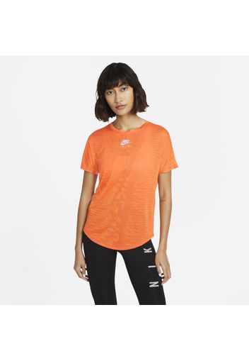 Top da running a manica corta Nike Air - Donna - Arancione