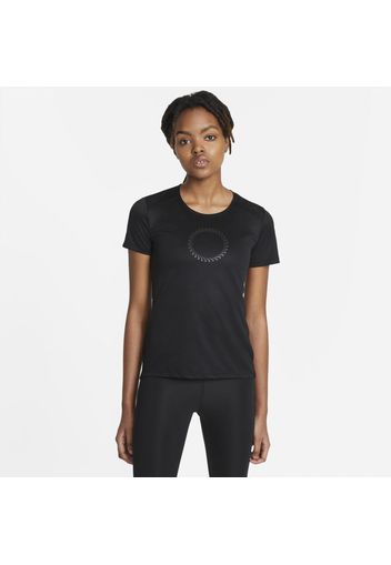 Top da running a manica corta Nike Run Icon Clash - Donna - Nero