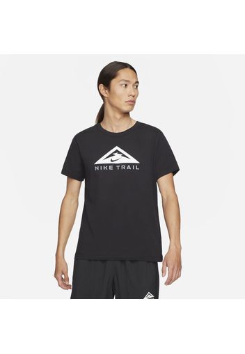 T-shirt da trail running a manica corta Nike Dri-FIT - Nero