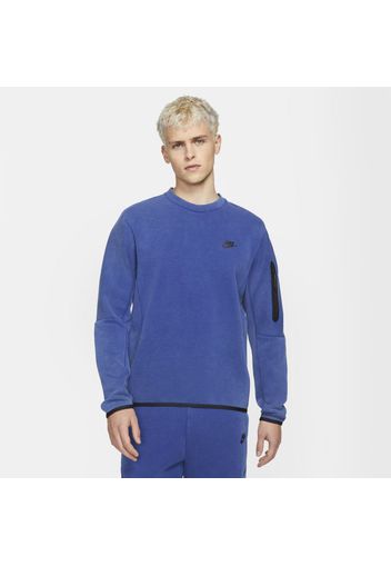 Maglia a girocollo délavé Nike Sportswear Tech Fleece - Uomo - Blu