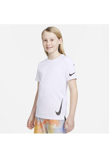 Maglia da training a manica corta Nike Instacool - Ragazzo - Bianco