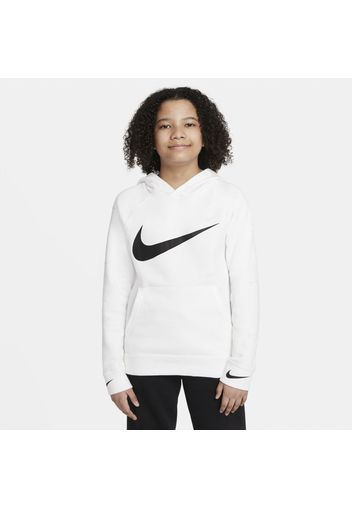 Felpa pullover con cappuccio Nike Sportswear Swoosh - Ragazzo - Bianco