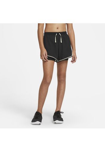 Shorts da running stampati Nike Dri-FIT Tempo - Ragazza - Nero