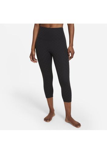 Leggings capri a vita alta in jacquard Nike Yoga Luxe - Donna - Nero