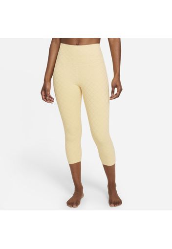 Leggings capri a vita alta in jacquard Nike Yoga Luxe - Donna - Marrone