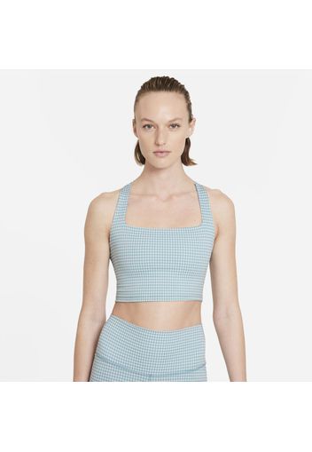 Canotta corta in Gingham Nike Yoga - Donna - Grigio